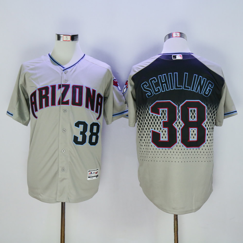 Men Arizona Diamondback #38 Schilling Grey MLB Jerseys->->MLB Jersey